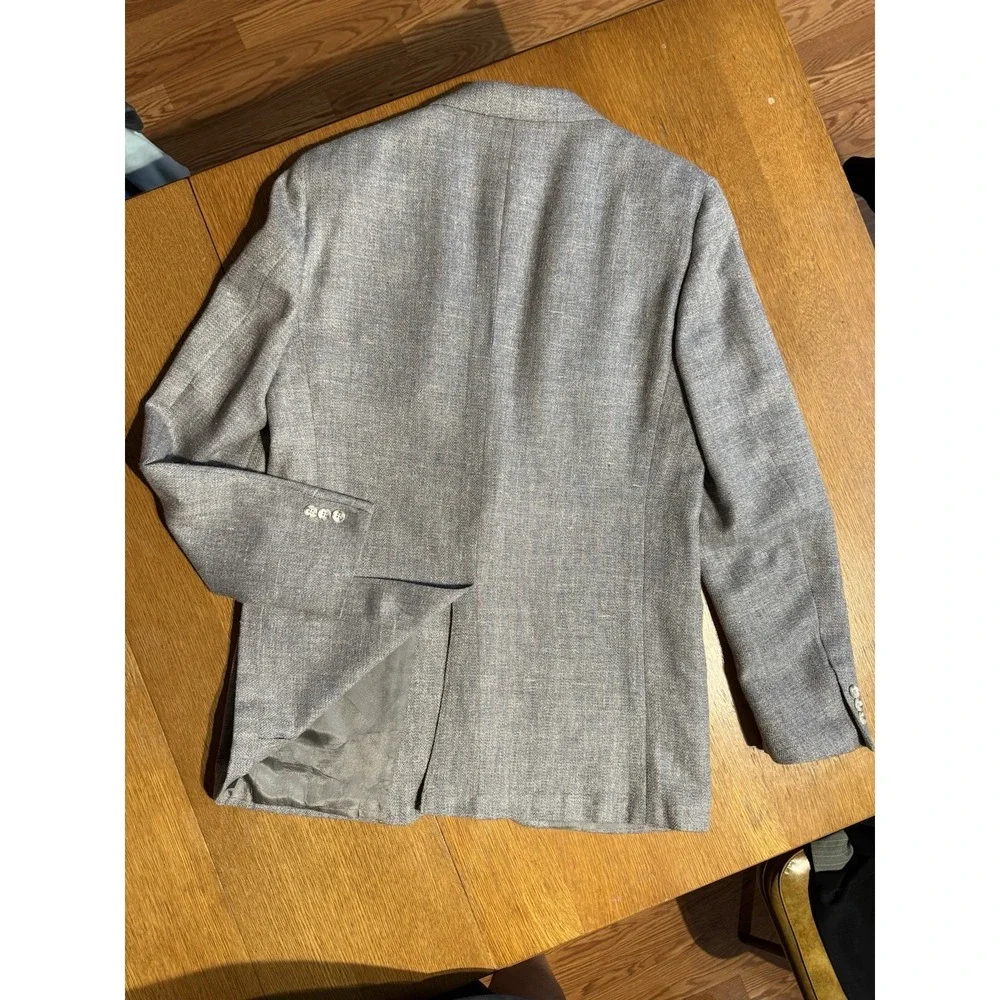 Vintage Ellis S.L.‎ Sterling Men's 40R Gray Herringbone Wool Sport Coat USA